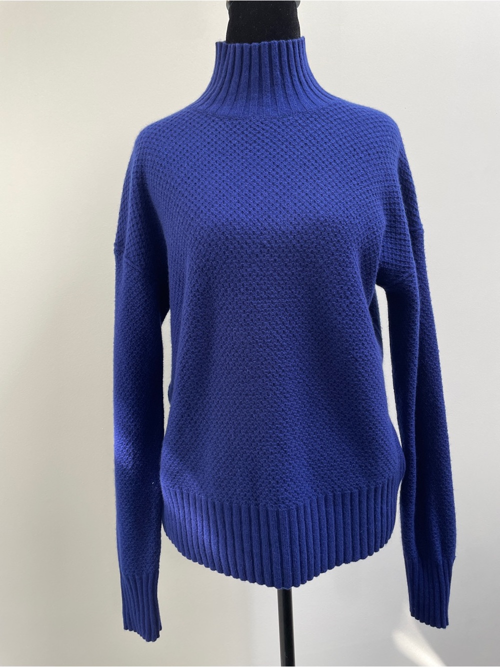 Everlane ReCashmere Mock Neck Sweater XS Cobalt Blue